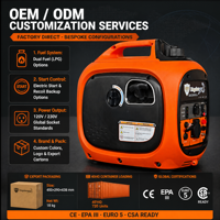 Générateur à onduleur compact 2000W, puissance nominale 1600W, 18kg, démarrage électrique, réservoir 3500ml, CE EPA III Euro V, personnalisation