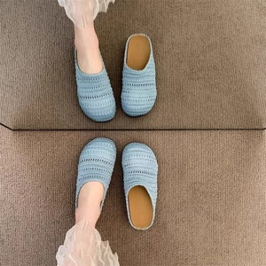 2025 New Style <b>Half</b> Slippers Women Retro Summer Outer Wear Beach Sandals Leather Lining Home Soft Bottom Shoes - Product Image 4