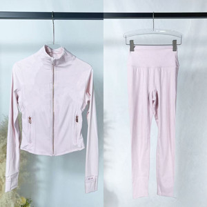 Crop <span class=keywords><strong>top</strong></span> <span class=keywords><strong>sport</strong></span> amincissant à séchage rapide et respirant, ensemble <span class=keywords><strong>de</strong></span> yoga pour femme, veste courte + leggings, leggings <span class=keywords><strong>de</strong></span> yoga taille haute - Product Image 1