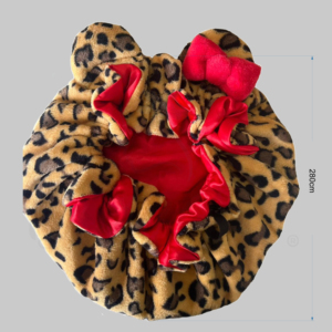 Cuffia da Notte di Lusso in Raso Bianco con Orecchie da Gatto, Regolabile, Morbida, Esterno in Peluche, Fodera Nera, Anti-Crespo, per Capelli di Bambini - Product Image 4