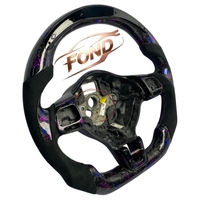 Volant LED personnalisé en fibre de carbone forgée violette, compatible avec VW Golf MK5/MK6, Passat CC, GTI, Bora et Sagitar