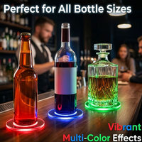 Sous-verre LED en acrylique transparent multicolore lumineux, étanche, qualité export standard, pour canettes de bière et de soda, idéal pour les campagnes publicitaires