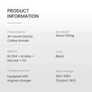 Molinillo de Café Eléctrico Portátil de Doble Rodamiento, 48 mm, Cónico, de Acero Inoxidable y Aluminio, Automático, para Exteriores, 110V 220V 72W - Product Image 4