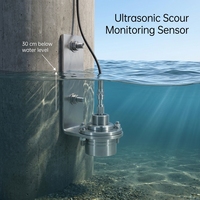 Capteur ultrasonique de profondeur d'eau pour ponts, haute précision 200/300 KHz, portée de détection 100 m pour fondations de pieux de pont