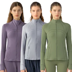 Z18031 Lulu sportswear jackets jumper Zipper closure Slim Fit long sleeve activewear track coat for running athletic yoga