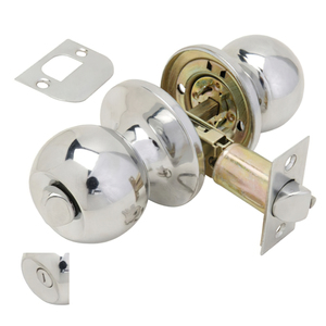 Wolfpack <b>Door</b> Knob with Chrome <b>Lock</b> for <b>Bathrooms</b> - Product Image 1