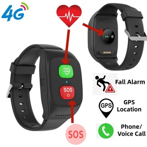 Montre intelligente 4G pour personnes âgées avec suivi GPS, appels téléphoniques, moniteur de fréquence cardiaque, étanche, détection de chute, bracelet de montre SOS pour personnes âgées - Product Image 1