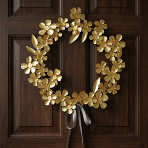 Corona de Flores Metálica en Forma de Corazón, Hecha a Mano, Estilo Glamuroso, Sin Iluminación, Paquete Individual - Product Image 6