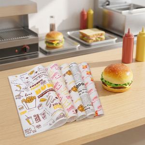 Papier d'emballage pour sandwichs et hamburgers de qualité alimentaire avec logo personnalisé imprimé, pour l'emballage des hot-dogs et des sushis - Product Image 1