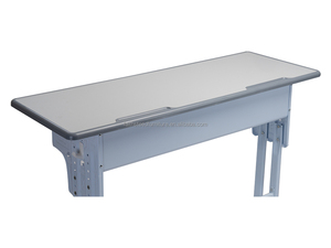 Set di Banchi e Sedie Scolastici Doppi Grigi Regolabili in Altezza per Istituti Educativi - Product Image 4