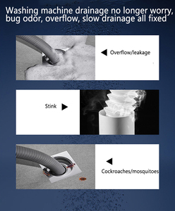 Conector de Manguera para Desagüe de Piso con Diseño Moderno, de Acero Inoxidable y Plástico Cromado, Anti-reflujo, para <span class=keywords><strong>Lavadora</strong></span> de Baño - Product Image 6