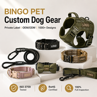 Collier tactique pour chien avec boucle or rose, poche pour AirTag, rembourrage doux, nylon réglable, marque personnalisée pour l'entraînement, la promenade et la randonnée