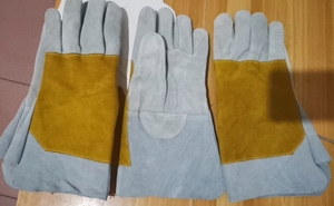 Guanti da Saldatura in Pelle Bovina Resistente, Termoresistenti, Anti-Scottatura, con Palmo Rinforzato, Guanti da Lavoro di Sicurezza per Saldatori MIG/TIG - Product Image 3