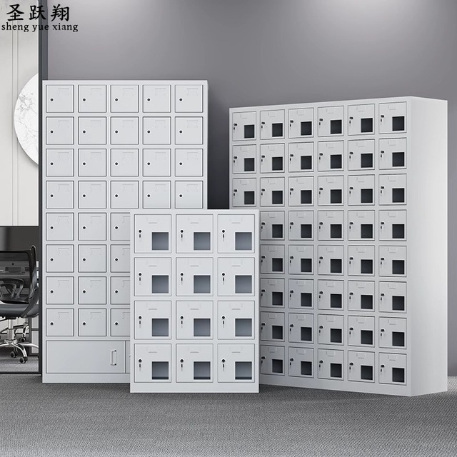 Modern Multi-Size Smart Mobile Phone Charging Kiosk Station Metal Powder Coated Phone Storage Locker Commercial Furniture