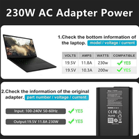 19,5 V 11.8A GTX1070 GTX1060 7,4*5,0mm piezas de fuente de alimentación para computadora portátil 230W cargador adaptador de CA para computadora portátil para cargadores HP