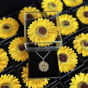 Regalos para el Día de la Madre, <span class=keywords><strong>Girasoles</strong></span> de Tacto Real <span class=keywords><strong>con</strong></span> Collar en Caja, Regalo de Navidad, Cajas de Joyería <span class=keywords><strong>con</strong></span> <span class=keywords><strong>Girasoles</strong></span> - Product Image 3