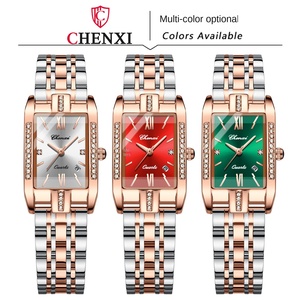 Reloj de Mujer Rectangular <span class=keywords><strong>Dawn</strong></span> New, Venta al por Mayor de Fábrica, Cuarzo, Calendario, Correa de Acrílico Sólido, Caja de Acero Inoxidable, Resistente al Agua 30M - Product Image 5
