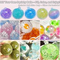 Kit de 15 balles anti-stress DIY à personnaliser avec pompe à air et outil d'expansion pour la création de balles de pression – Créez votre propre balle anti-stress