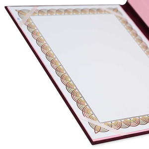 Cartella Porta Certificati A4 di Lusso in Velluto Bordeaux con Copertina Rigida in Pelle Scamosciata - Product Image 4