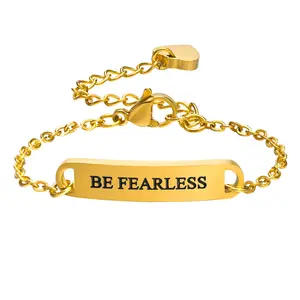 Unique Design Fine Ladies Jewelry Gift Customize Name 18K Gold Plated Stainless Steel Bracelets