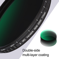 GiAi 52mm 55mm 58mm 62mm 67mm 72mm 77mm 82mm VND Filtre ND8-2000 objectif d'appareil photo Filtre ND variable