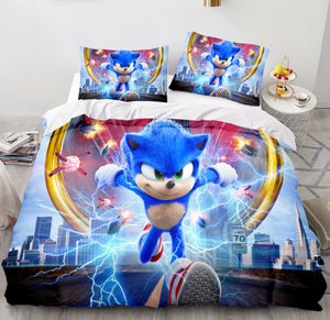 Bộ Ga Giường Ngoại Thương Xuyên Biên Giới Bộ Ga Giường Cỡ Châu Âu Và Mỹ Hoạt Hình Dòng Sonic - Product Image 2