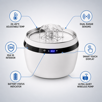Fontaine à eau pour animaux de compagnie WF320 Smart 2L à température constante, en acier inoxydable 304, pompe sans fil, distributeur automatique d'eau pour chats et chiens