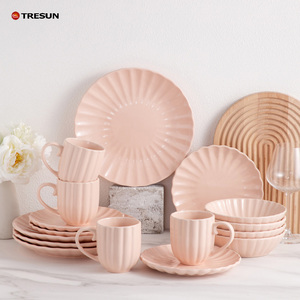 Service de vaisselle en céramique solide avec tasses, assiettes à fruits en céramique pour hôtel - Product Image 2