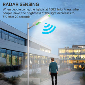 Farola <span class=keywords><strong>Solar</strong></span> LED de 300W 400W 500W con Sensor de Radar, Control Remoto, IP66 Impermeable, para Exteriores, Encendido/Apagado Automático, Batería Industrial ABS, 6000K - Product Image 4