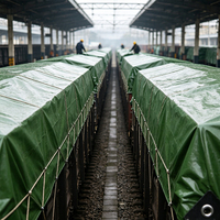 Bâche robuste enduite de PE verte, imperméable, protection UV, résistante aux déchirures pour tentes extérieures et auvents