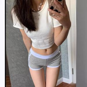 Short de plage décontracté grande taille pour femme Short de yoga de couleur unie avec short respirant vierge taille moyenne - Product Image 4