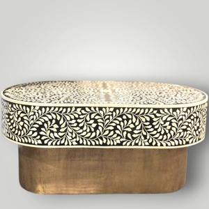 โต๊ะกาแฟลายดอกไม้ฝังกระดูกทำมือ ดีไซน์โดดเด่น สำหรับตกแต่งบ้านหรูหราและจัดแต่งภายใน ในราคาที่เหมาะสม - Product Image 3