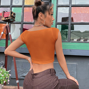 Vente en gros de débardeurs sexy sans manches en tricot uni à coupe basse débardeurs pour femmes - Product Image 6