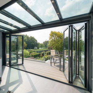 थोक उच्च गुणवत्ता वाले बड़े उद्घाटन स्लिम फ्रेम मौसम प्रतिरोधी भारी शुल्क तह दरवाजा - Product Image 1