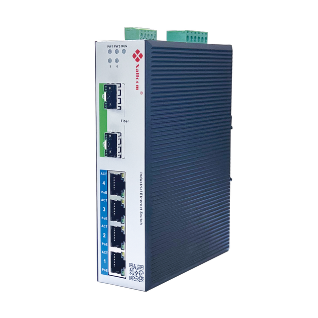 Factory Direct Xallcom X9124RP Industrial Ethernet Switch 6 Gigabit Ports 2 Fiber PoE Managed QoS CE RoHS FCC Certification
