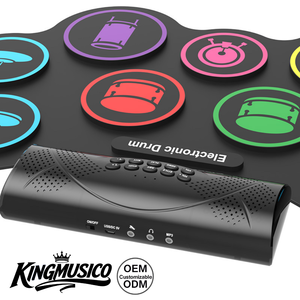 <span class=keywords><strong>Batterie</strong></span> électronique portable enroulable avec Bluetooth et MIDI, haut-parleurs doubles, <span class=keywords><strong>batterie</strong></span> d'entraînement rechargeable pour enfants et débutants - Product Image 3