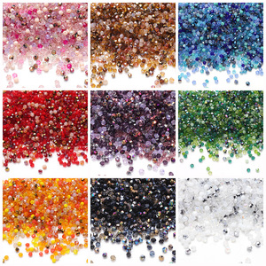 500 unids/bolsa cuentas de bicono de <span class=keywords><strong>cristal</strong></span> cuentas de <span class=keywords><strong>cristal</strong></span> coloridas 2/3mm para DIY ropa collar pulsera accesorios fabricación de joyas - Product Image 1