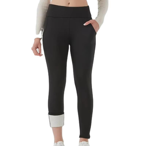 Stylish Women High Waist Thermal Pants <strong>Sherpa</strong> Fleece <strong>Lined</strong> Thick Warm Yoga <strong>Leggings</strong> with Pockets - Product Image 1