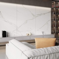 Nouvelles dalles murales en pierre frittée effet marbre 1600x3200mm pour salle à manger, sous-sol, escalier – Grandes dalles de marbre pour intérieur