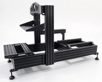 Cockpit de simulateur de vol 4DOF en aluminium 40160 réglable, avec cadre pour volant et pédales, modifiable, directement de l'usine