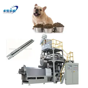 Dry kibble pet food dog cat fish extrusion making processing machine for food beverage plant