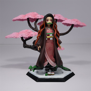Figura de Anime Demon Slayer, Zenitsu, Nezuko, <span class=keywords><strong>Tanjiro</strong></span>, Shinobu Kocho en Pose de Pie, Escena de Sakura y Cerezo, Figura de Acción de Demon Slayer - Product Image 3