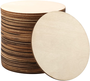 Disque <span class=keywords><strong>rond</strong></span> <span class=keywords><strong>en</strong></span> <span class=keywords><strong>bois</strong></span> inachevé, cercles découpés, pour bricolage - Product Image 4