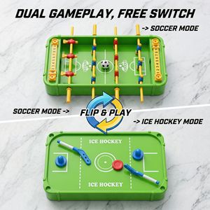 Jeu <span class=keywords><strong>de</strong></span> table <span class=keywords><strong>de</strong></span> football et hockey sur <span class=keywords><strong>glace</strong></span> 2 en 1, double gameplay, interaction parent-enfant, dès 3 ans, jouet en plastique, sport d'intérieur - Product Image 4