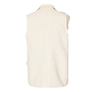 2025 Koreaanse Gevoel Vest Dames Houten Oor Rand Casual Mouwloze Blazers Jassen Voor Dames <span class=keywords><strong>Blazer</strong></span> - Product Image 2