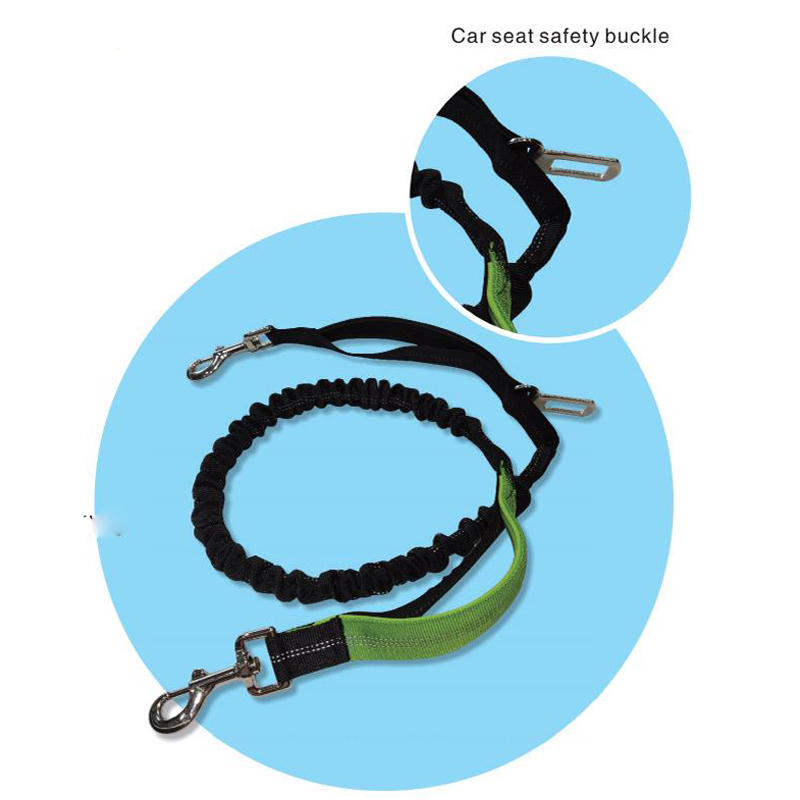Heavy Duty Reflective Bungee Dog Leash Shock Absorbing Pet Car Seat Belt Fashion Print Nylon Dog Lead with Personalization
