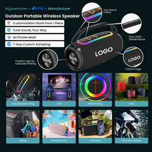 Enceintes portables Bluetooth personnalisées pour home cinéma avec charge rapide, double haut-parleur, micros intégrés, IPX5, lumières d'ambiance RGB - Product Image 3