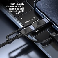 Câble de données 5-en-1 en alliage d'aluminium 2m, charge super rapide 120W, compatible iPhone 15, charge rapide multifonction Type-C