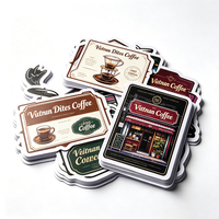 Autocollants Haoxuan pour cafetière à filtre, en PVC blanc, motifs urbains, couleurs vintage, finition mate, UV sélectif, imperméables, découpés à la forme