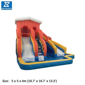 Trượt Nước Bơm Hơi Lâu Đài Bouncy Nhảy Có Bể Bơi - Product Image 1